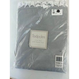 Tadpoles Crib Skirt with Tassel 28" x 52" with Standard Crib Gray